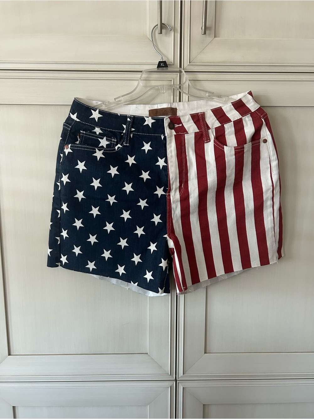 Judy Blue Americana Flag Jean Shorts - Red & Blue